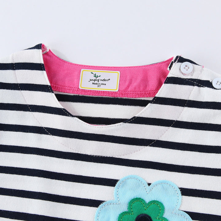 Mädchen T-Shirt Kleid mit bunten Blumenapplikationen Echo Archiv