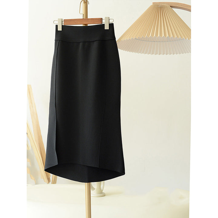 Damen Taillenhoher Midirock mit asymmetrischem Saum & figurformenden Seitennähten Echo Archiv