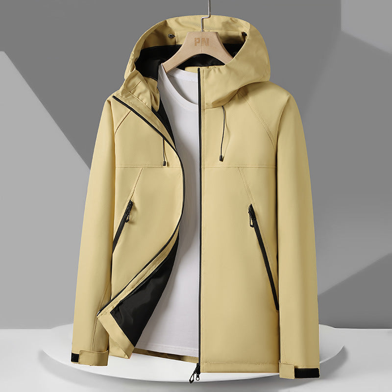 Herren Atmungsaktive Wetterjacke mit verstellbarer Kapuze Echoarchiv