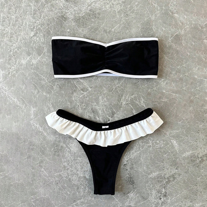 Damen Bandeau-Bikini mit Rüschensaum Echo Archiv