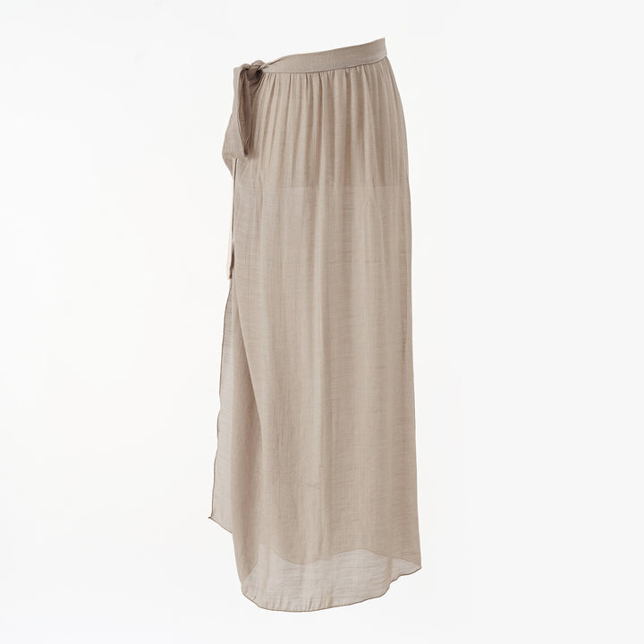 Damen Maxirock mit Wickelband und leichter Crêpe-Qualität – Valéora