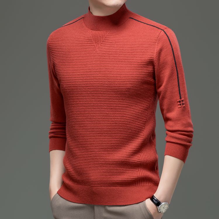 Herren modischer Pullover mit strukturiertem Design und hochgeschlossenem Kragen Echoarchiv