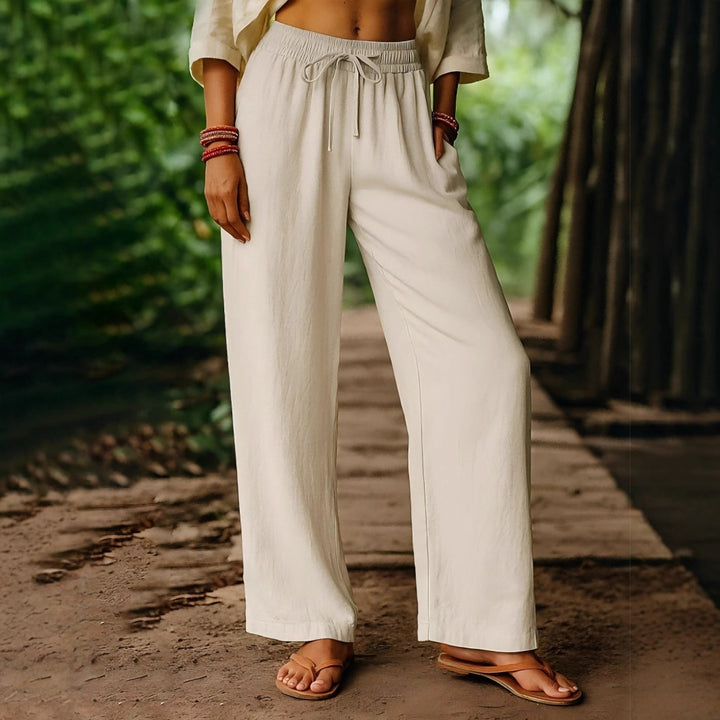 Damen Luftige Freizeithose mit weitem Schnitt und elastischem Bund Echo Archiv