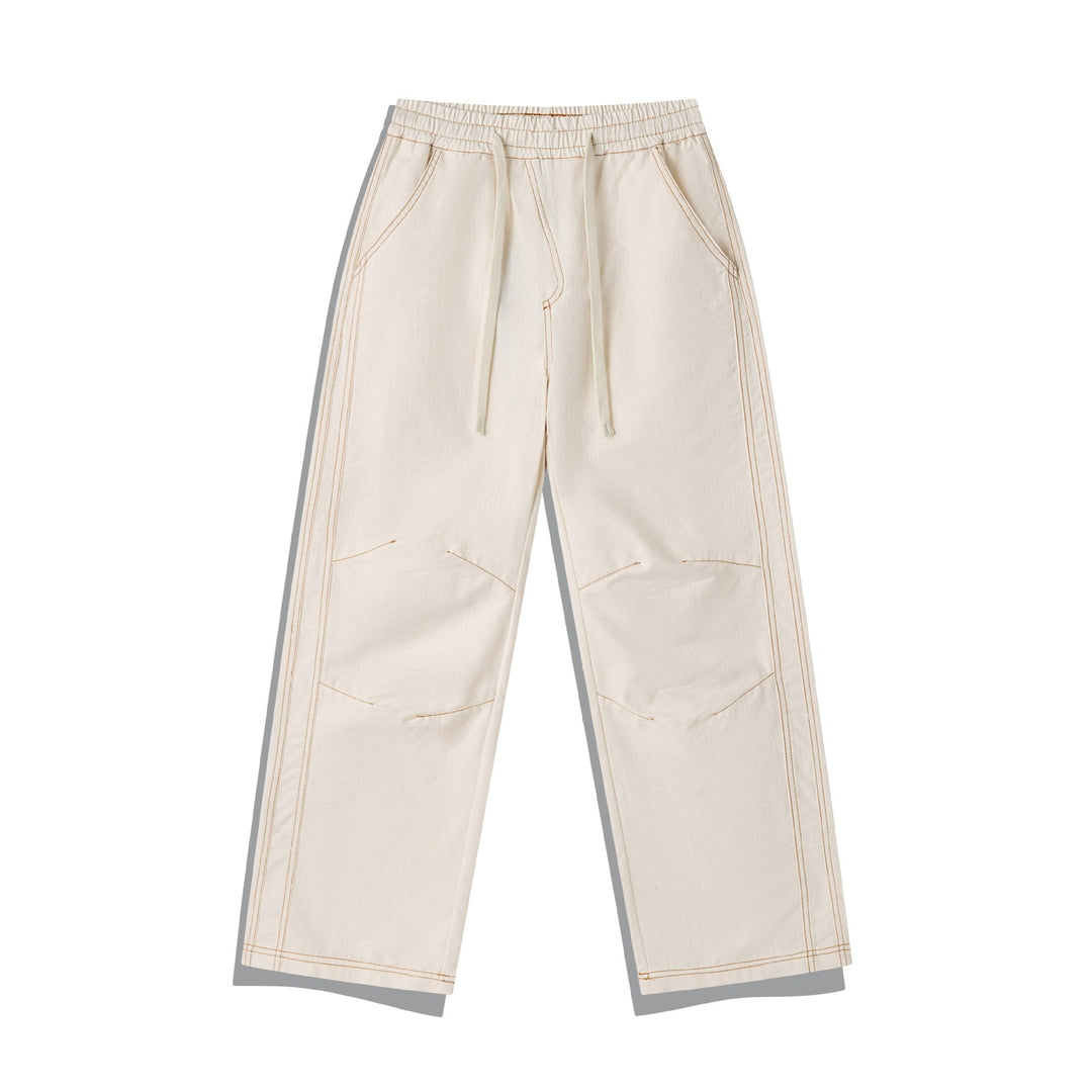 Damen Weite Denim-Cargo-Culotte mit elastischem Bund und Kontraststeppung Echoarchiv