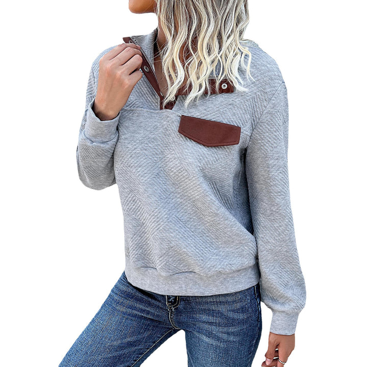 Damen Trendiger Pullover mit Stehkragen und geometrischem Muster Echo Archiv