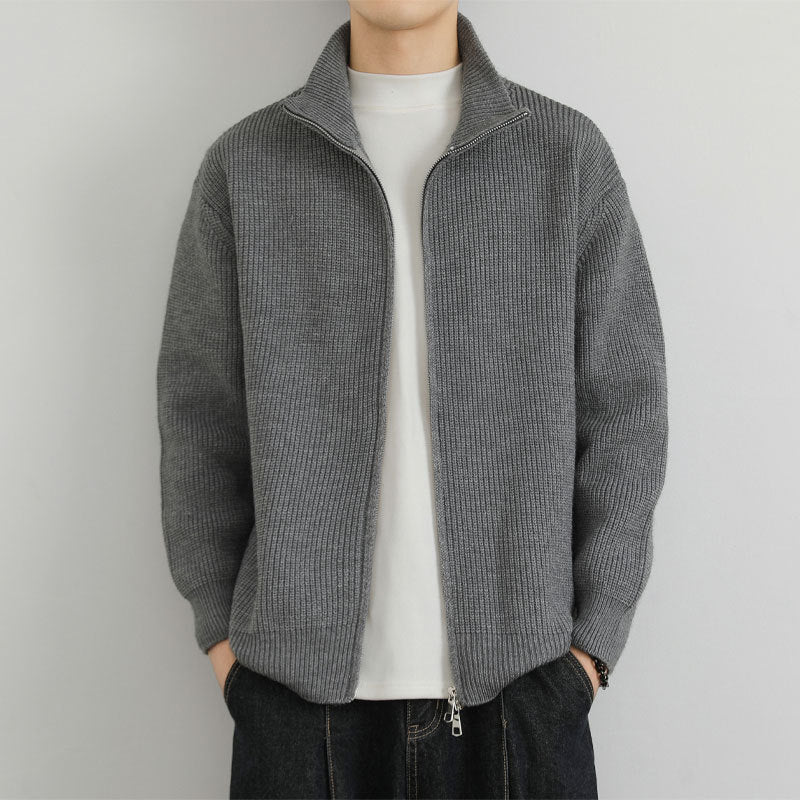 Herren Strickjacke mit Stehkragen und Reißverschluss Echo Archive