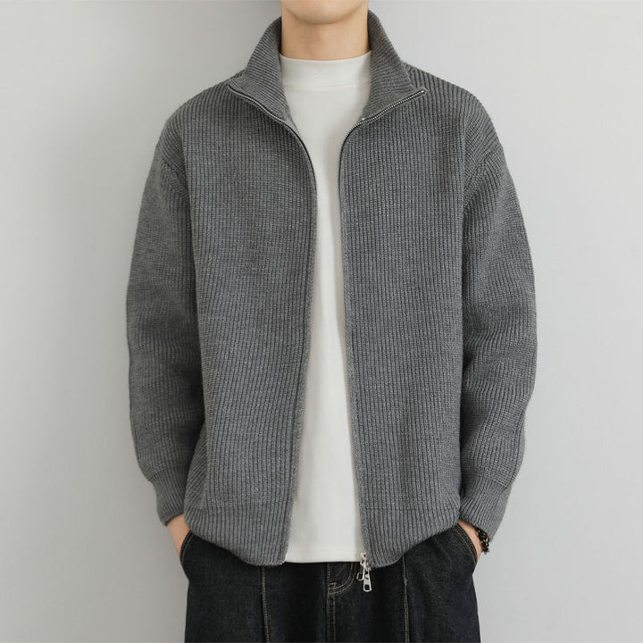 Herren Strickjacke mit Stehkragen und Reißverschluss Echo Archive
