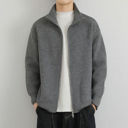 Herren Strickjacke mit Stehkragen und Reißverschluss Echo Archive