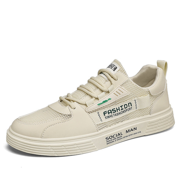 Herren Lässige Plateau-Sneaker mit atmungsaktivem Mesh- und Kunstleder-Mix Echoarchiv