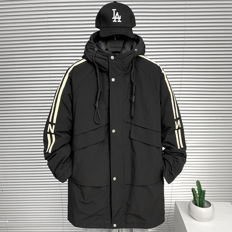 Herren modische Winterjacke mit praktischen Taschen und hohem Kragen Echoarchiv