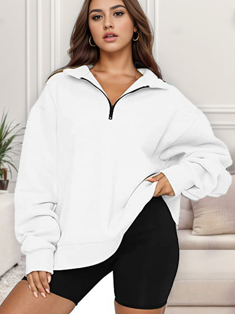 Damen nan übergroßes Sweatshirt mit Halbreißverschluss und Stehkragen Echo Archiv