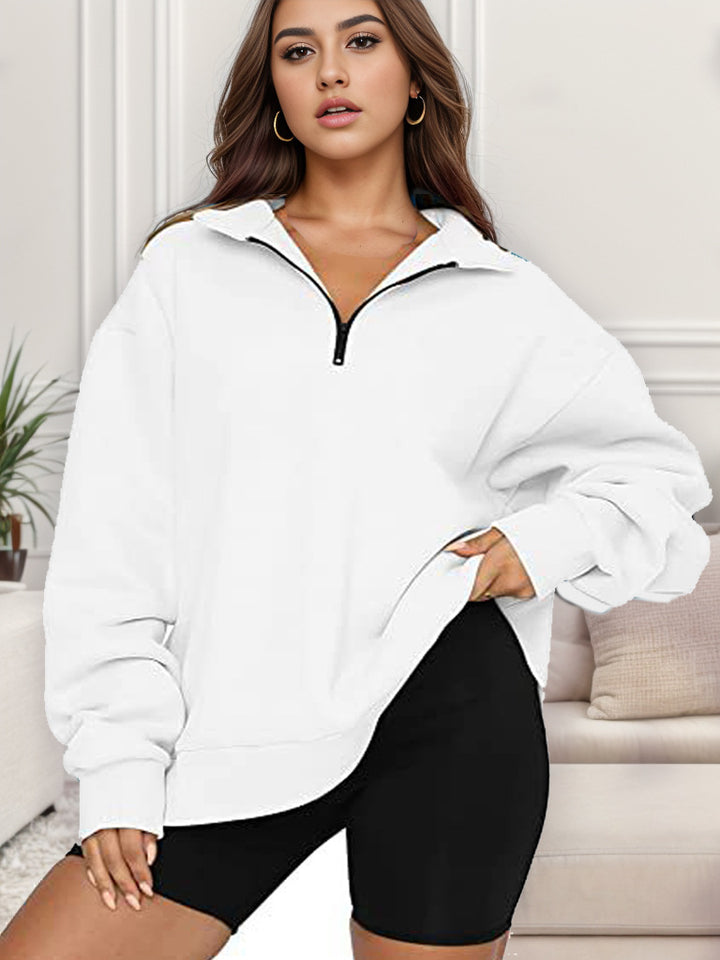 Damen nan übergroßes Sweatshirt mit Halbreißverschluss und Stehkragen Echo Archiv