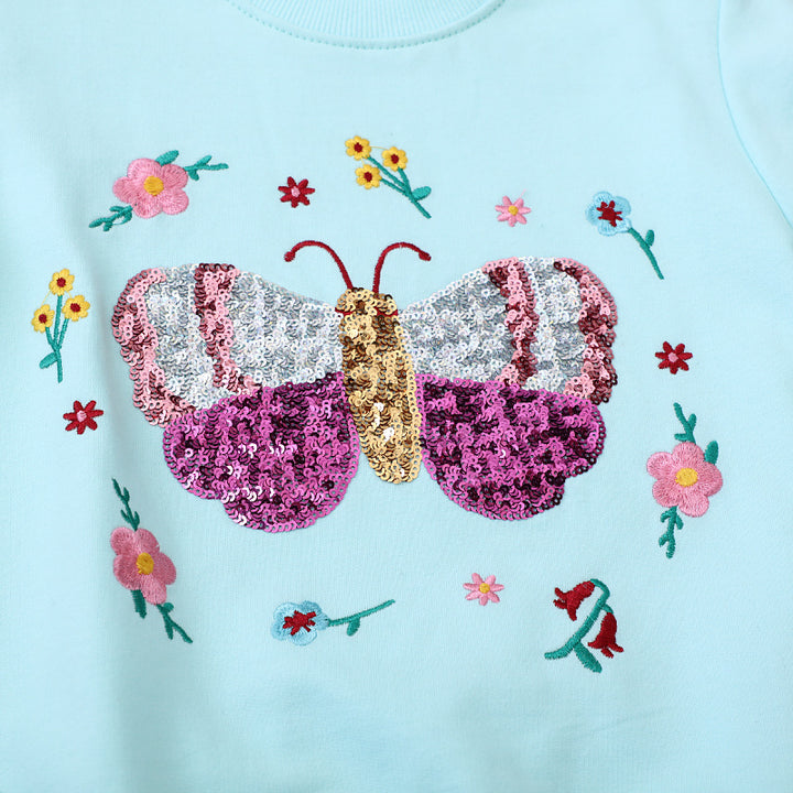 Mädchen Sweatshirt mit buntem Schmetterlingsmotiv Echo Archiv