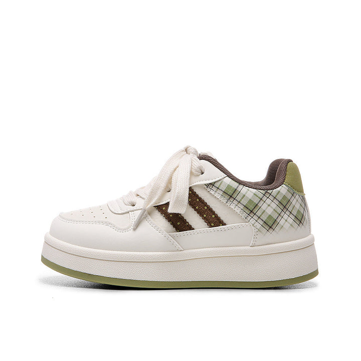 Damen modische Sneakers mit kariertem Einsätzen und gepolsterter Sohle Echo Archiv