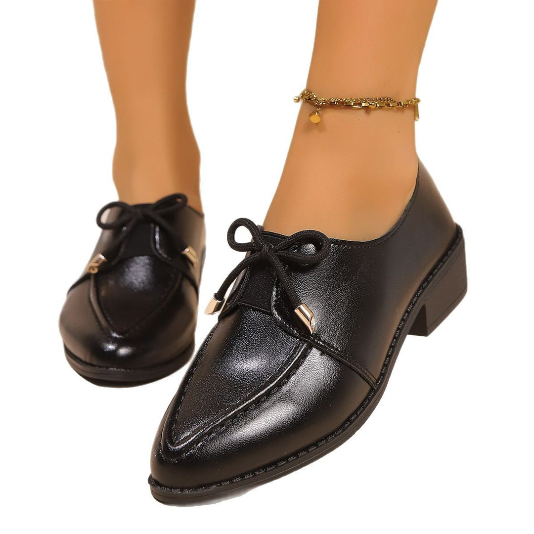 Damen Spitz zulaufende Loafer mit dekorativer Satin-Schleife und flachem Blockabsatz Echo Archiv