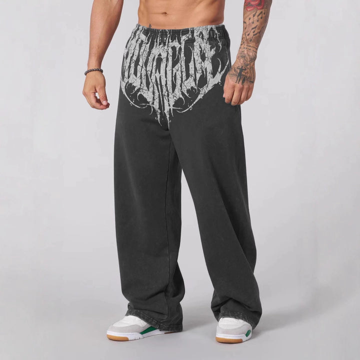 Herren nan weiche gewaschene Jogginghose mit weitem Schnitt und elastischem Bund Echo Archiv