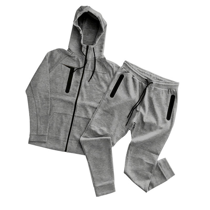 Herren sportliches Hoodie- und Jogginganzug-Set mit funktionalen Taschen Echoarchiv