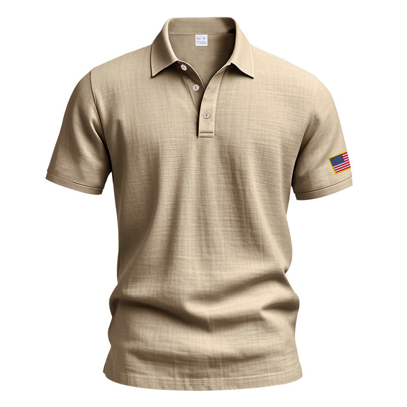 Herren Poloshirt mit strukturiertem Design und Kontrastknopf Echoarchiv