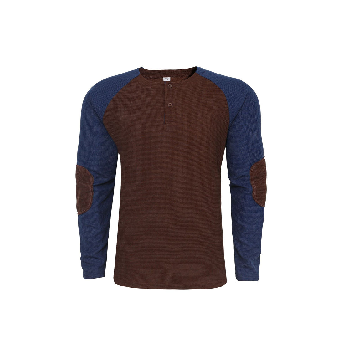 Herren Langarmshirt mit gerafften Schultern und stylischem Kontrastdesign Echoarchiv