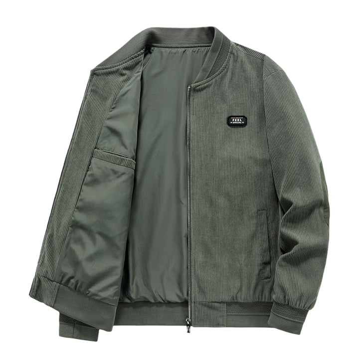 Herren Lässige Cordjacke mit durchgehendem Reißverschluss Echo Archiv