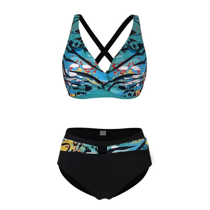 Damen Sportliches Bikini-Set mit trendigem Schnitt und modernem Grafikdesign Echo Archiv