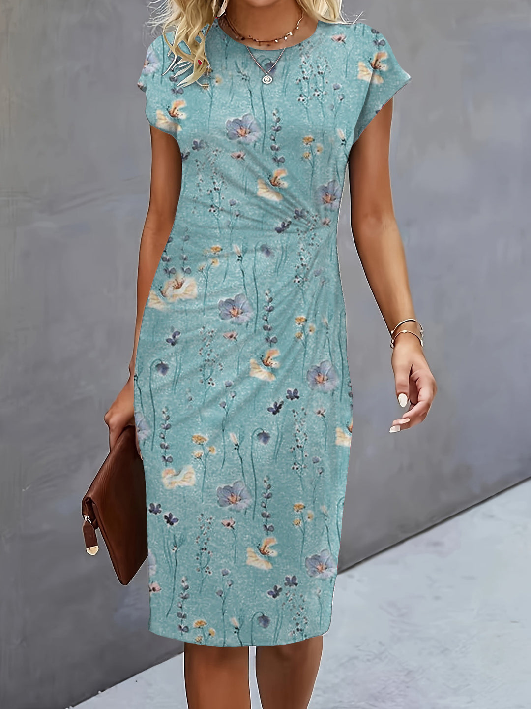 Damen elegantes Wickelkleid mit figurbetontem Design und feinem Jersey-Material Echo Archiv