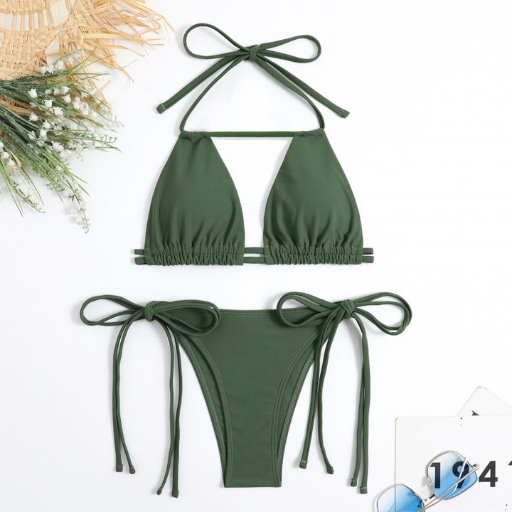 Damen Triangel-Bikini mit flexiblen Bindebändern und modischem Schnitt Echo Archiv