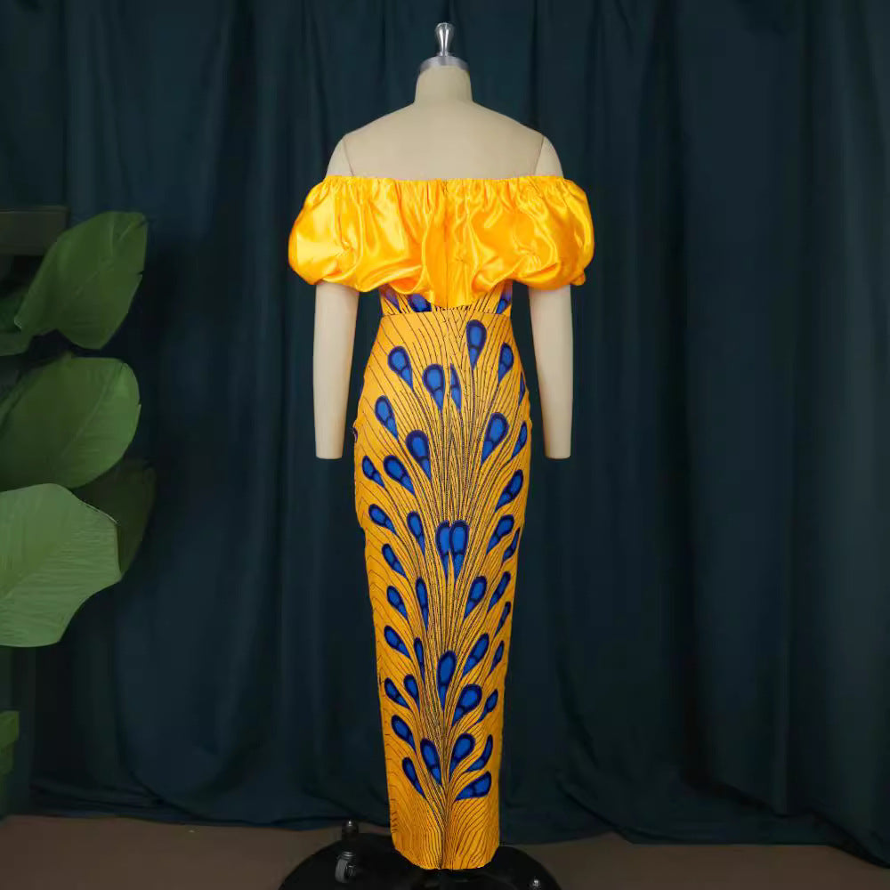 Damen Elegantes Abendkleid mit schulterfreiem Design und voluminösem Rüschensaum Echo Archiv