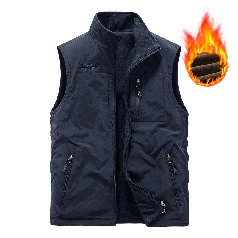 Herren nan wattierte Thermo-Outdoorweste mit weichem Fleece-Futter, hoher Stehkragen und mehreren Reißverschlusstaschen Echo Archiv