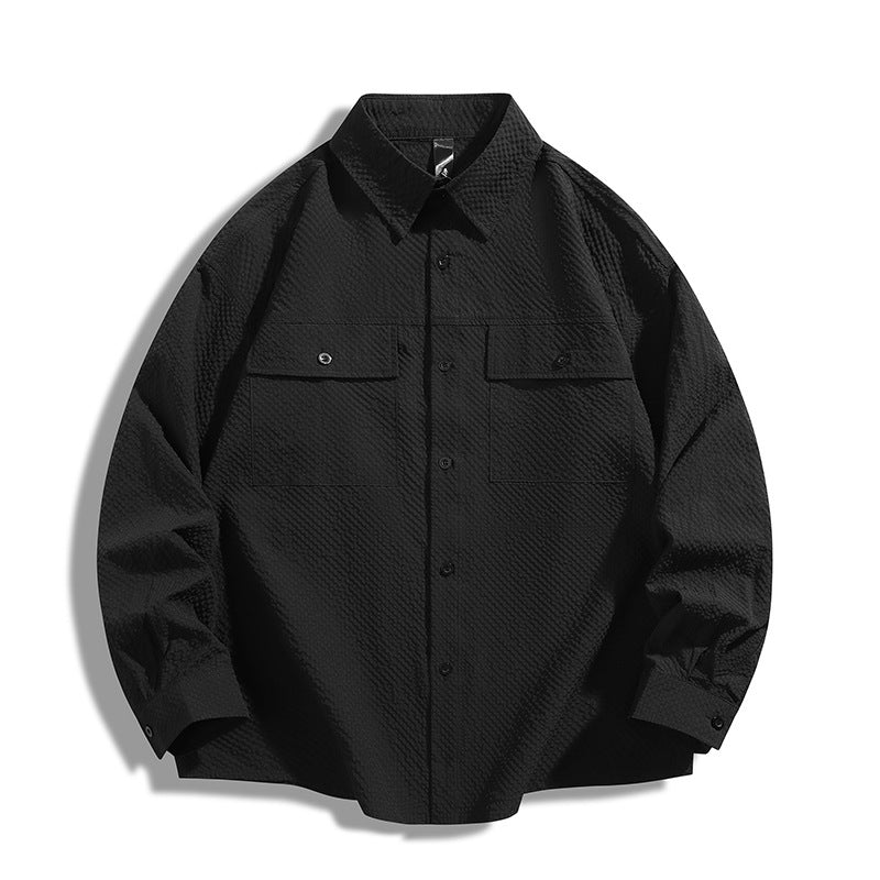 Herren lässige Utility-Hemdjacke mit strukturiertem Design Echoarchiv