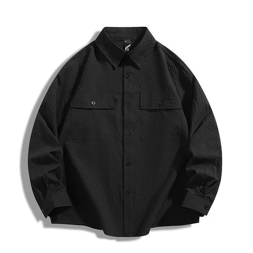 Herren lässige Utility-Hemdjacke mit strukturiertem Design Echoarchiv