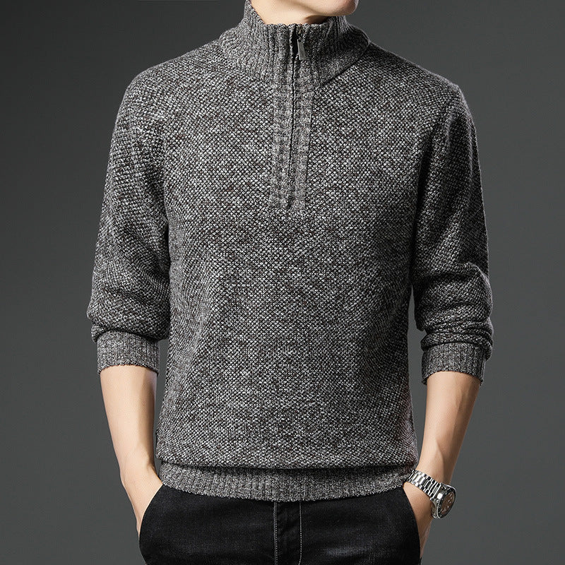Herren modischer Pullover mit halb hochschließendem Reißverschluss und strukturiertem Design Echoarchiv