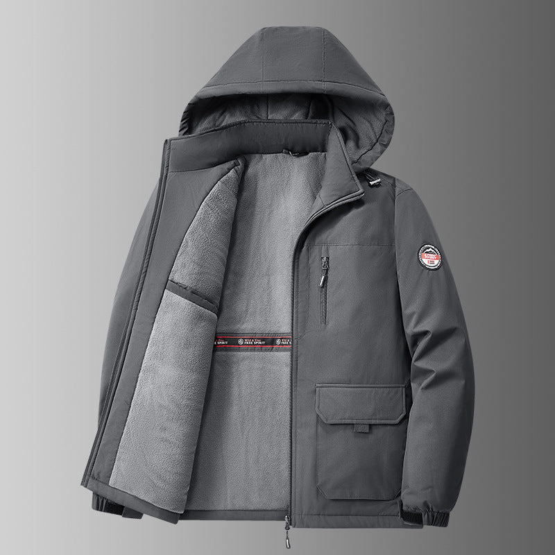 Herren nan gefütterte Softshell-Winterjacke mit Teddyfutter, verstellbarer Kapuze und multifunktionalen Taschen Echo Archiv