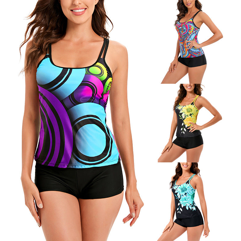 Damen Tankini-Set mit floralem Oberteil und praktischen Shorts Echo Archiv