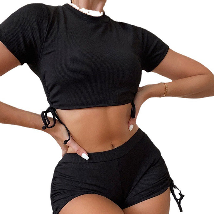 Damen Trendiges Crop-Top und Shorts Set Echo Archiv