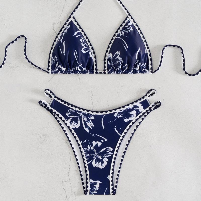 Damen Triangel-Bikini mit floralem Design und verstellbaren Trägern Echo Archiv
