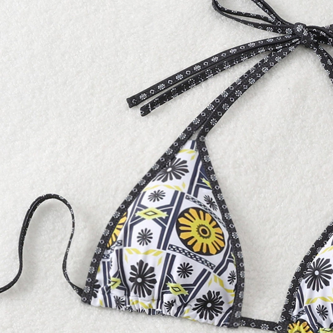 Damen Triangel-Bikini mit modernem geometrischem Muster Echo Archiv