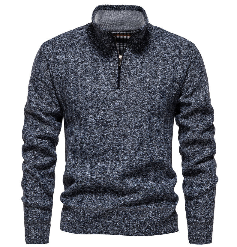 Herren Pullover mit Stehkragen und Zipper Echoarchiv