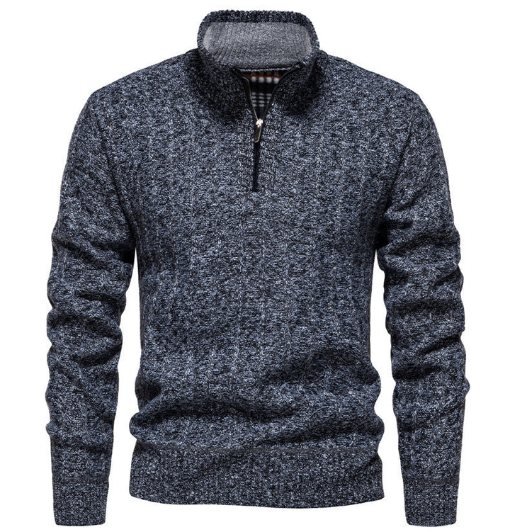 Herren Pullover mit Stehkragen und Zipper Echoarchiv
