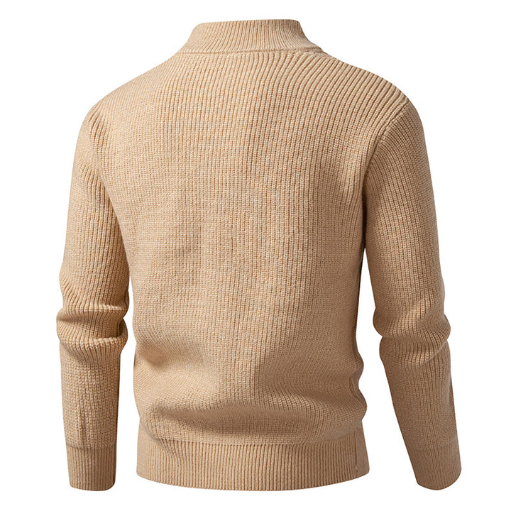 Herren nan Zip-Strickjacke mit dekorativem Zopfmuster, Stehkragen und elastischen Bündchen Echo Archiv