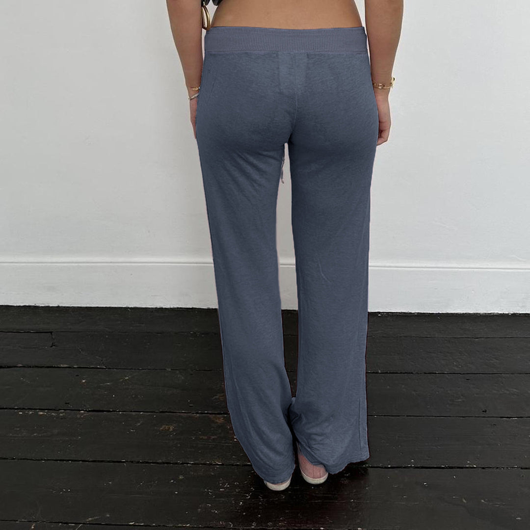 Damen Flared Jogginghose mit farblich abgesetztem Bund und modischem Schriftzug Echo Archiv