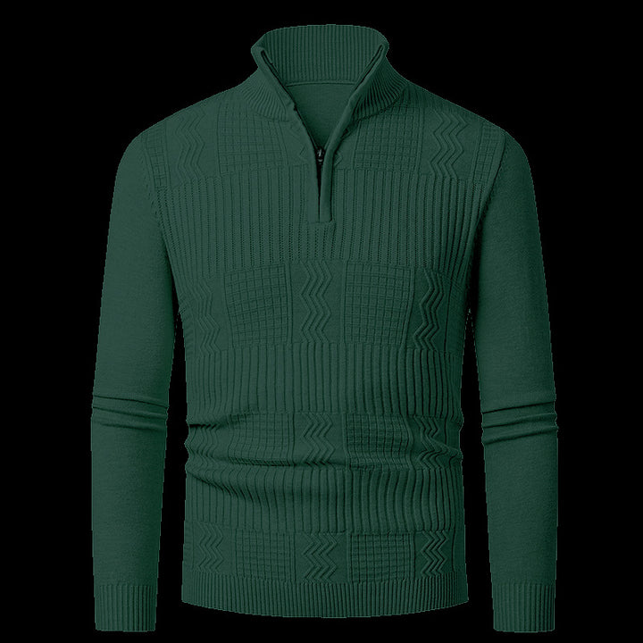 Herren Strickpullover mit modernem Reißverschluss und strukturierter Oberfläche Echoarchiv