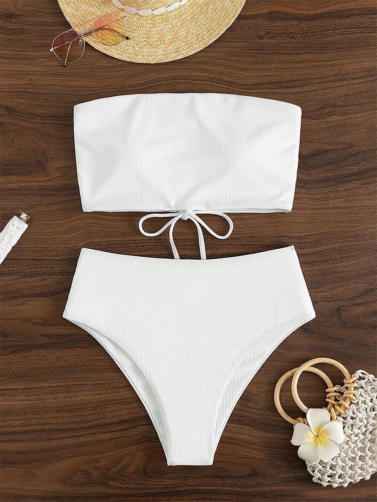 Damen Bandeau-Bikini mit verstellbarem Höschen und raffiniertem Design Echo Archiv