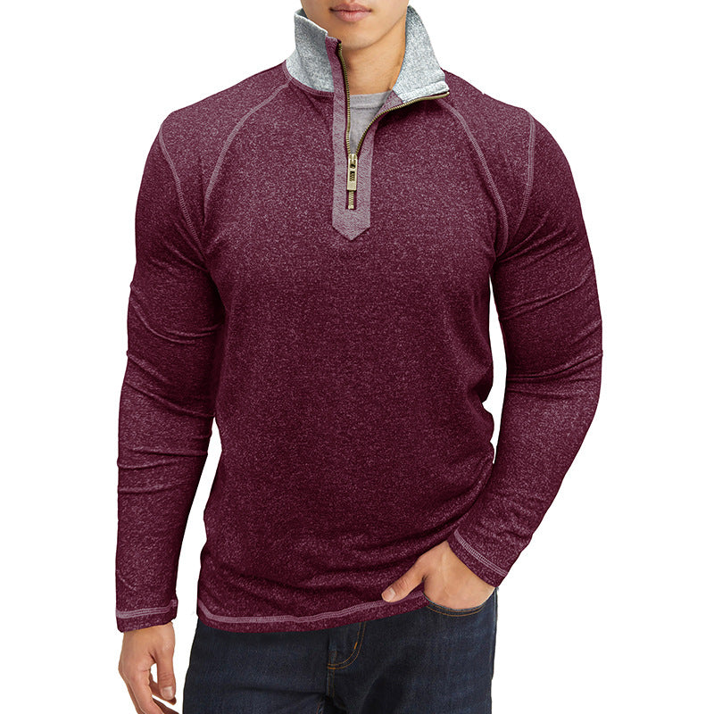 Herren Funktionspullover mit hohem Kragen und praktischer Zip-Detail Echoarchiv