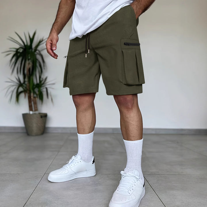 Herren Utility Cargo Shorts mit Reißverschluss Taschen Echoarchiv