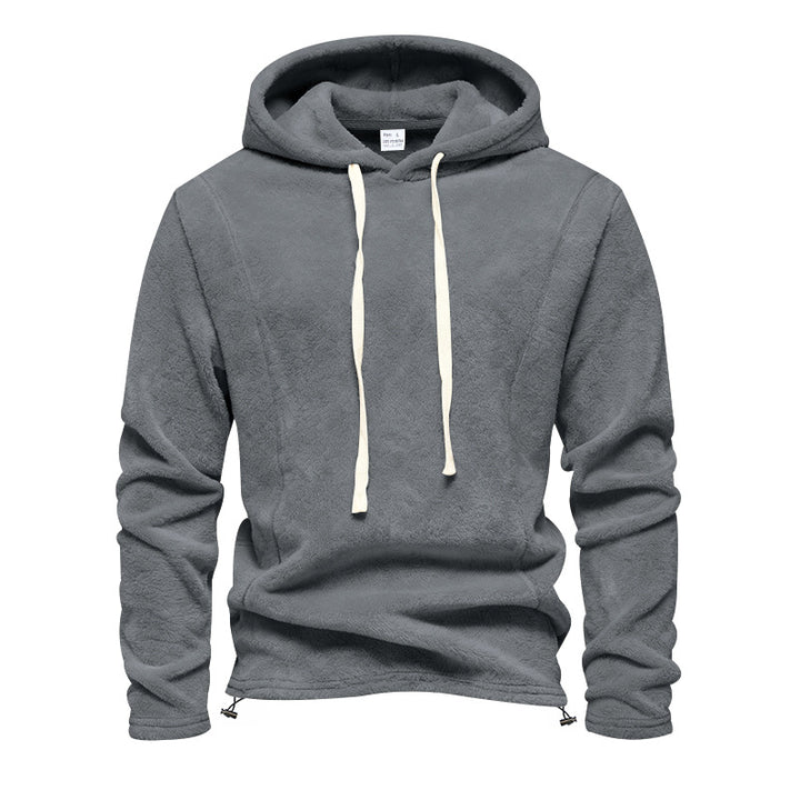 Herren Flauschiger Kapuzenpullover aus Teddy‑Fleece mit Tunnelzugsaum Echoarchiv