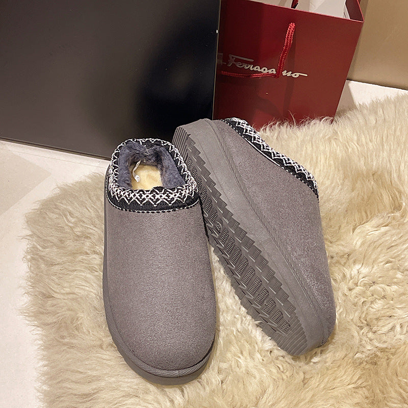 Damen Gefütterte Slipper‑Mules mit Teddyfutter und geflochtenem Saum Echo Archiv