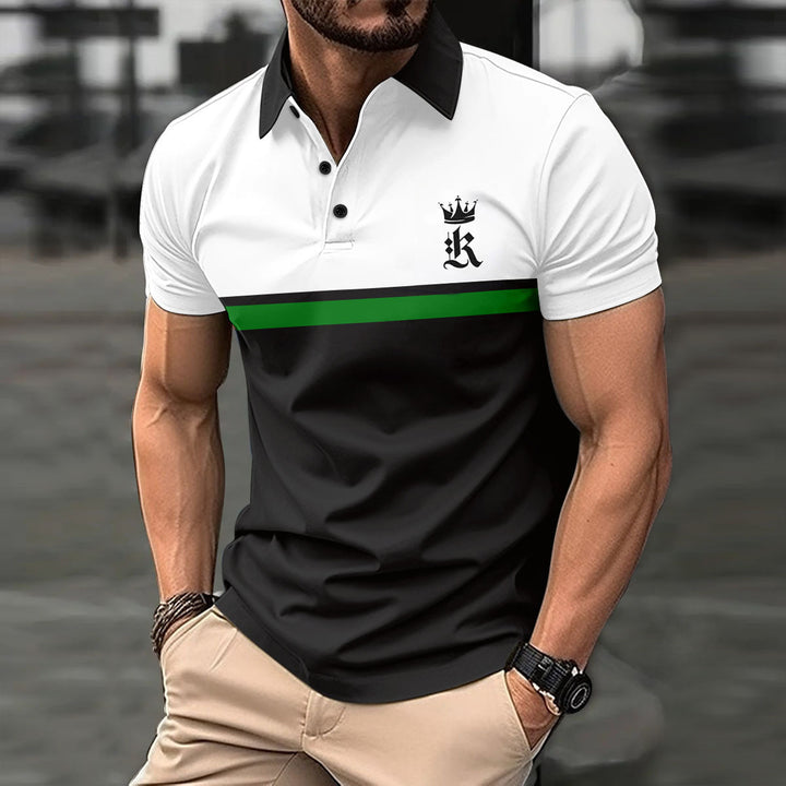 Herren modisches Kurzarm-T-Shirt mit Kontraststreifen Echoarchiv