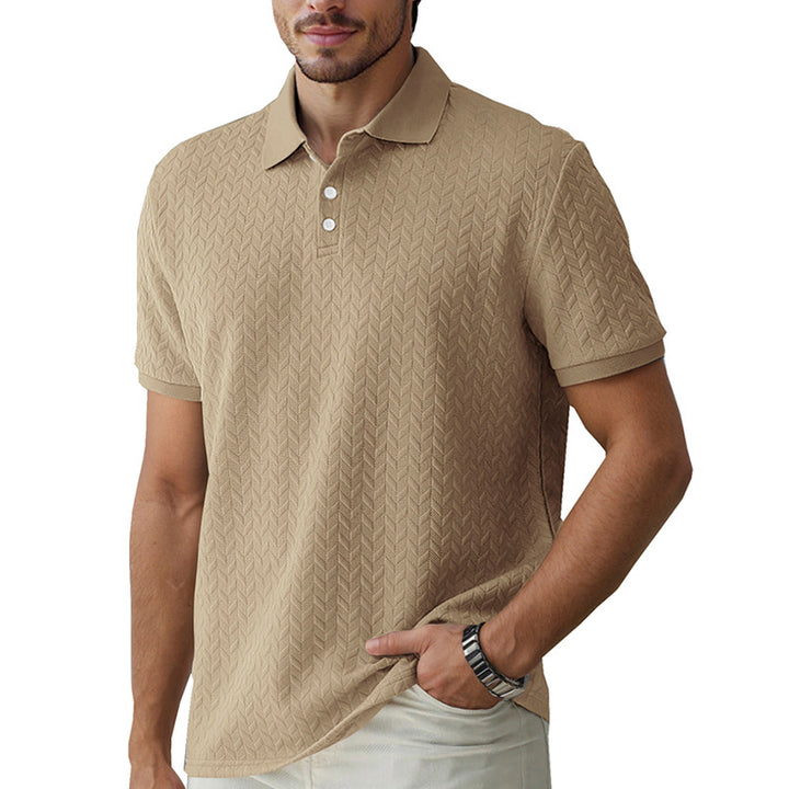 Herren Polohemd mit strukturiertem Design und hochwertigem Kragen Echoarchiv