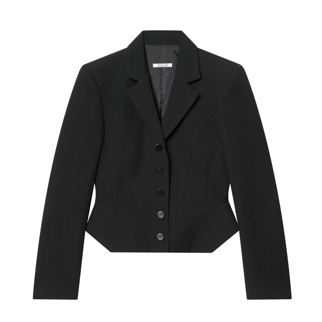 Damen Taillierter Blazer mit Korsettnähten und figurformender Taille Echo Archiv